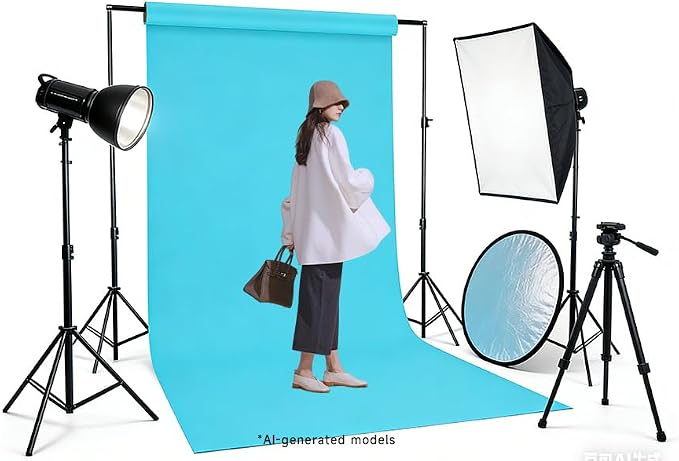 YSKE-Seamless Light Turquoise Paper Backdrop Roll for Photography, Photo Background,Roll of Paper with Backdrop Cover for Background Stand,Thick Anti-Wrinkle Matte(53''x16.4',Alpine Aqua) - Image 5