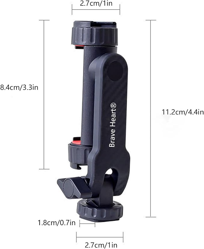 Black Mini Tripod Phone Stand with 1/4" Screw for iPhone/Insta 360 X5/ DJI/OSMO/Pocket 3 /Sony/Canon/Nikon/Cameras, Extendable Handheld Vlogging Video Filming Table Stand - Image 3