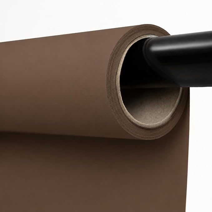 Kate Seamless Paper Backdrop Brown Paper Backdrop Seamless Backdrop Paper Rolls (53''x16.4' Coco Brown) by KateBackdropforPhotography