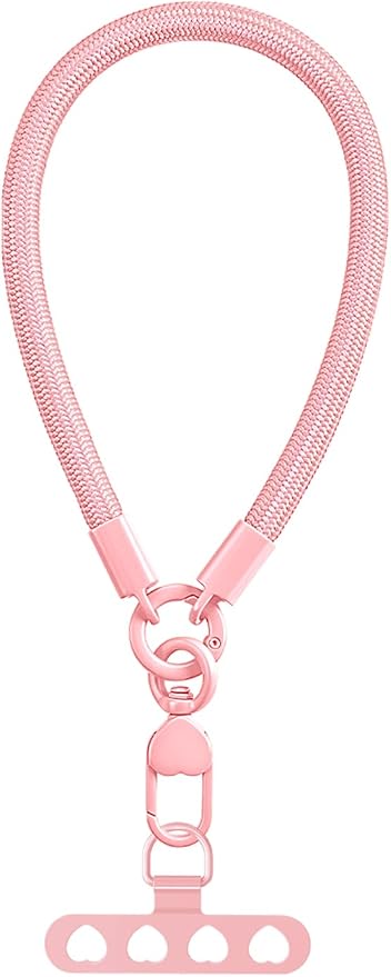 Phone Wrist Strap Lanyard Hand Wristlet with 360° Rotating Clip Stainless Steel Tether Buckle Finger Grip Strong Durable Anti-Tangle Universal for iPhone Camera Keychain Travel Stylish Pink by Casecond