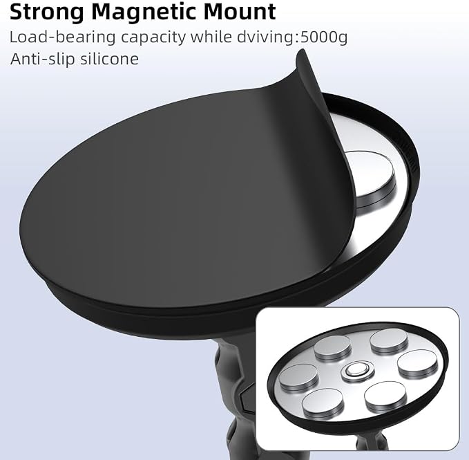 Strong Magnetic Camera Mount, Car Outside 1/4" Magnetic Camera Mount with 2 Ball Head, Attaches to All Metal Surfaces for GoPro 13/12/11/10, DJI Action 6/5 Pro/4, Nano, Insta 360 X5/X4 and More - Image 4