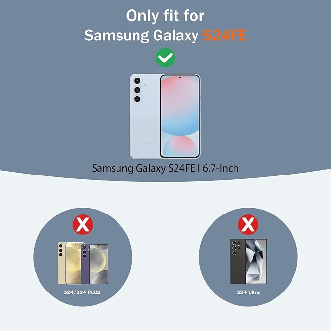 Gritup for Phone Case Samsung S24 FE: S24 FE Case with 2*Screen Protector | Magnetic Stand & Slide Camera Cover | Shock Proof Military-Grade Funda para S 24 FE Cover -Red+Black - Image 2