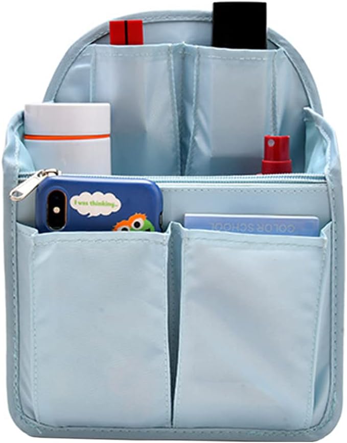 HOYOFO Mini Backpack Organizer Insert Small Shoulder Bag Divider for Rucksack Purse Lightweight Nylon, Light Blue by HOYOFO