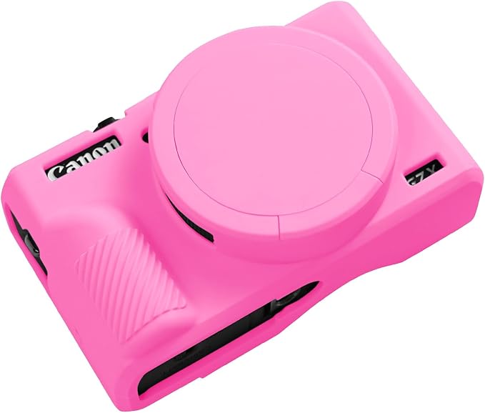 Easy Hood Camera Case Cover for Canon Powershot G7X Mark III (Rosy Pink) | With Removable Lens Cover,Soft Silicone Protective Case,Anti-Scratch,Slim Fit,Enhanced Grip,Lightweight Camera Accessories by EasyHood
