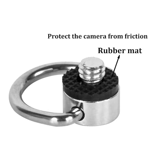 Stainless Steel D Ring Screw Hinged Holder Camera Fixing Screw 1/4"-20 Thread for Tripod DSLR Cameras for Quick Release Wrist Strap Sling 2 Pack - Image 3