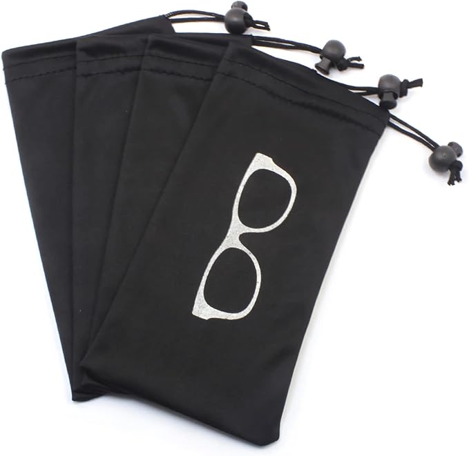 Quality Microfiber Eyeglass Pouch with Bead Lock Micro Fiber Sunglasses Case Pouch Soft Store by Global+Glasses