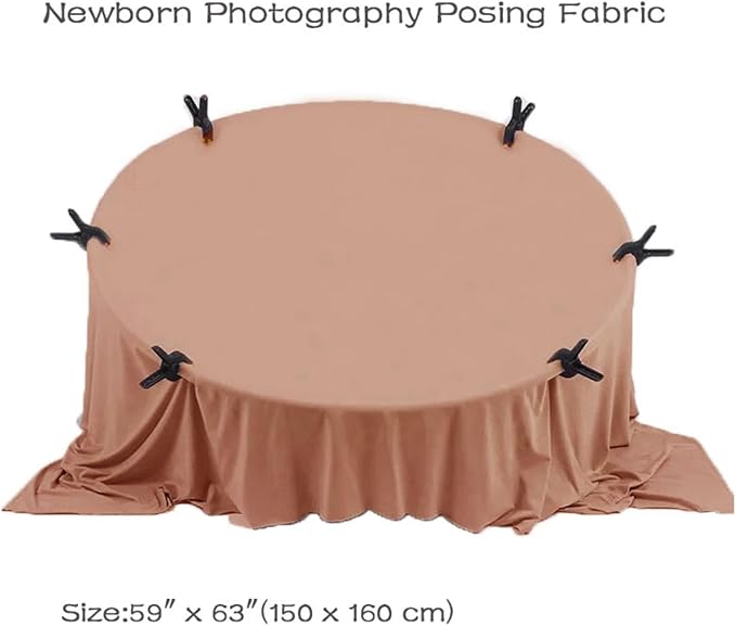 Orraphtstu Newborn Photography Posing Fabric Baby Beanbag Backdrop Props Stretch Blanket for Professional Studio Photoshoot (Coffee) - Image 3