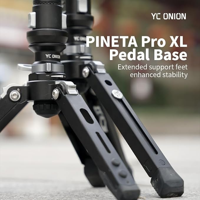 YC Onion PINETA Pro XL Pedal Base, Aluminum Alloy Monopod Foot Support with Quick Release, Adjustable Hidden Extendable Feet, 10kg Payload, 1/4 Inch ARRI Locating Holes for Camera Monopod - Image 4
