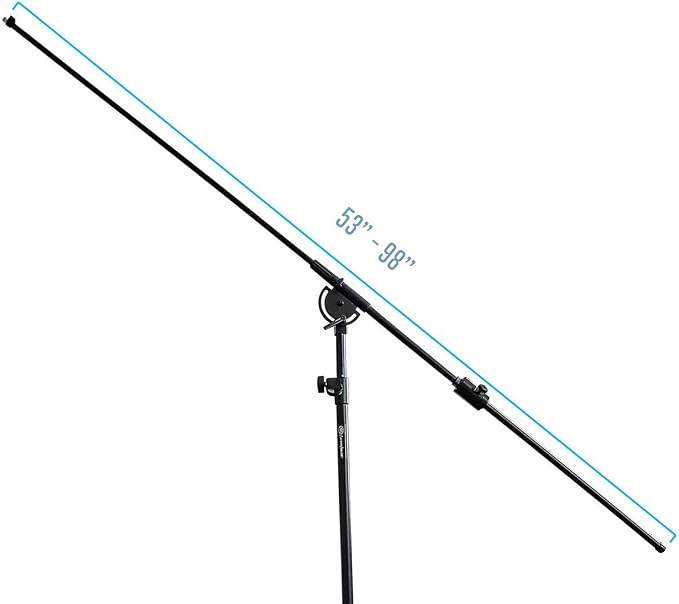AxcessAbles Heavy Duty Microphone Boom Stand with Weighted Tripod Base | 80-inch Height Overhead Mic Stand | 96 Inch Boom Arm Stand | Shotgun Video Mic Stand | All Metal, No Plastic Parts - Image 5