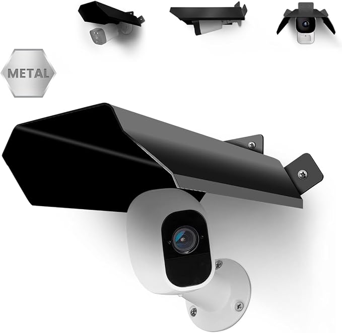 Universal Security Camera Cover Sun Rain Shield | Waterproof Protective Roof for Outdoor Dome, Bullet Cameras (Black Aluminium) by WEILAILIFE