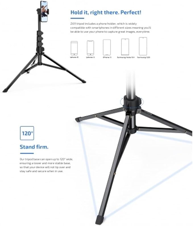 Wireless Tripod Selfie Stick Compatible with Samsung Galaxy S22 S23 S24 S25 Ultra Plus, A16 A35 - Monopod Remote Shutter Built-in Self-Portrait Extendable - Image 3