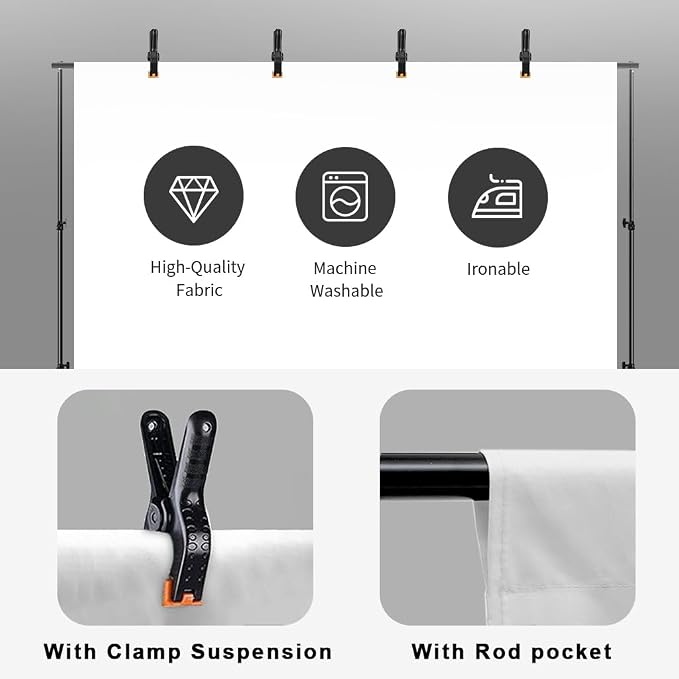 10X12ft White Backdrop for Photography, Polyester Background for Photography for Product Protrait Photoshoot or Parties Decoration - Image 4