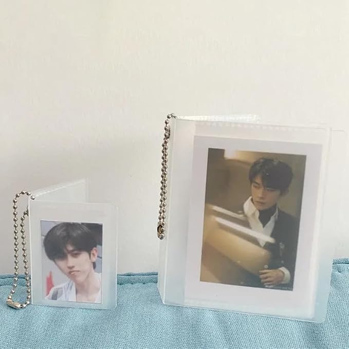 8 pcs 2x3 Mini Photo Album- Photo Book Credit Card Holders with Keychain | 2.5x3.5 Hanging Photocard Holder -Small Photo Ornaments for Tree, Card Cases 18Page - 36 Card Pockets Collection Album Bulk - Image 7