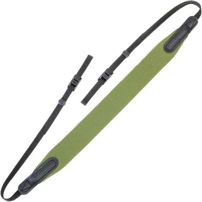 OP/TECH USA E-Z Comfort Neoprene Neck Strap - Lightweight, Padded, Adjustable Strap for DSLR, Mirrorless & Binoculars (Olive Green) - Made in USA by OPTECHusa