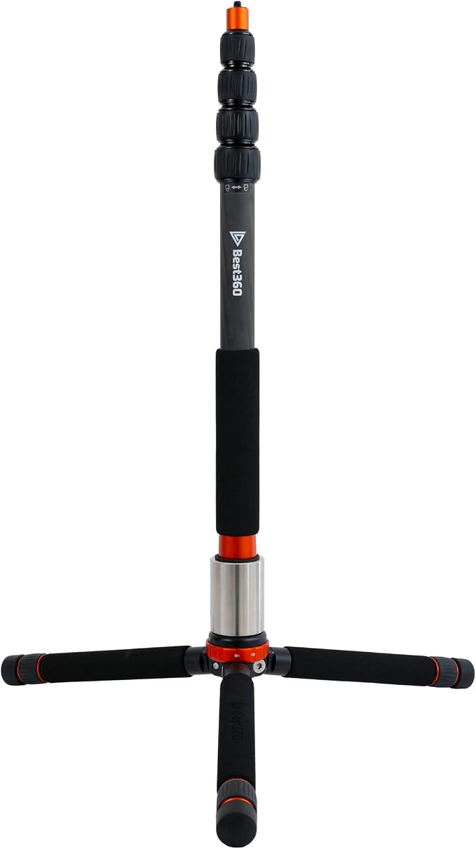Monopod Pro Carbon Fiber Edition 360 Camera Stand, Compatible with Insta360 X5, X4, X3/DJI Osmo 360/GoPro MAX 2/Ricoh Theta X, Z1/Kandao Qoocam 3 Ultra by Best360
