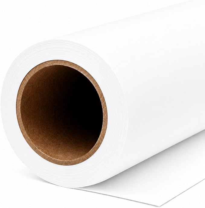 Yizhily Seamless Snow White Backdrop Paper Roll, 53" x 16.4', Heavyweight MatteSnow White Photo Background for Small Studio Headshots, Tabletop Product & Food Photography | Headshots; tabletop product photography; food shoots; e-commerce images; small ... by YizhilySeamlessBackgroundPaper