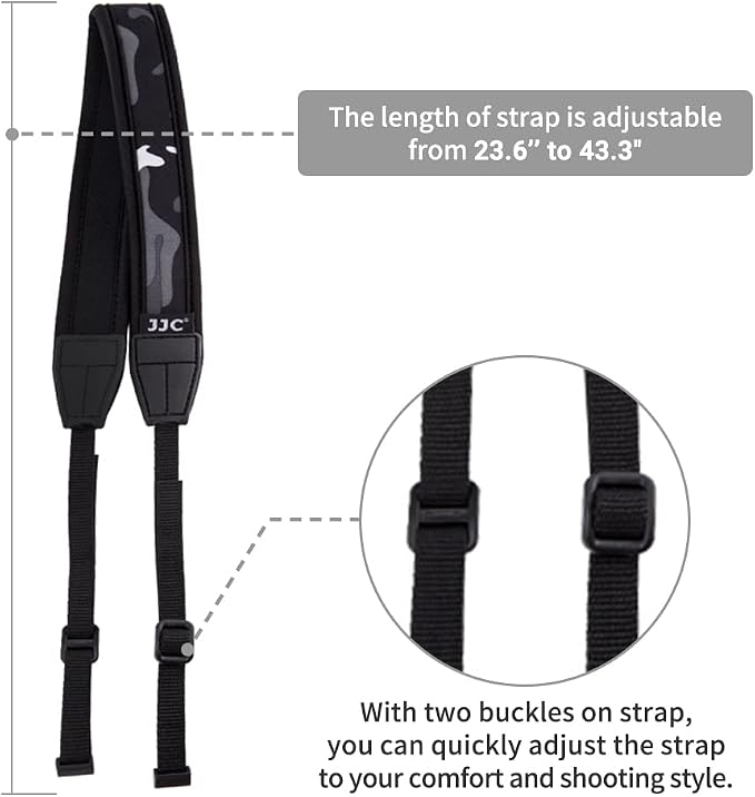 JJC Soft Camera Neck Shoulder Strap for Canon M50 M5 M6 Mark II G5X G7X G9X | for Panasonic GH6 G85 G95 G100 GX85 GX95 G7 G9 G9II GX9 GX8 GH5 GH5S FZ80 FZ300 FZ1000 II Olympus OM-D E-M10 E-M5 E-M1 & More - Image 5
