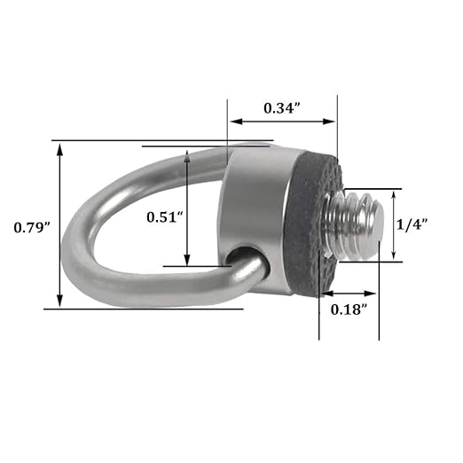 Stainless Steel D Ring Screw Hinged Holder Camera Fixing Screw 1/4"-20 Thread for Tripod DSLR Cameras for Quick Release Wrist Strap Sling 2 Pack - Image 2