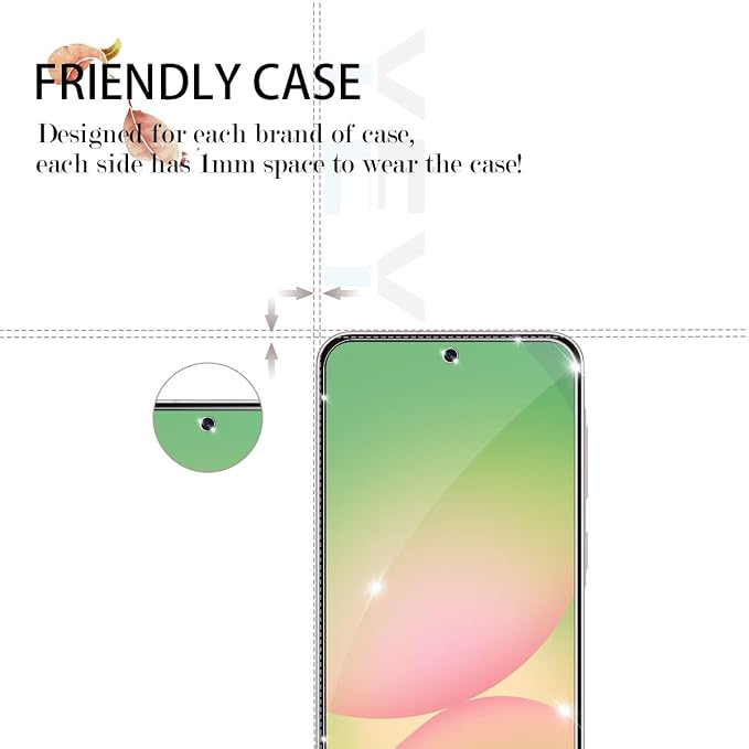 Galaxy A56 HD Clear Tempered Glass Screen Protector + Camera Lens Protectors, [2+2 Pack] [3D Glass] [Anti-Glare] [Bubble-Free] Screen Protector Glass For Samsung Galaxy A56 - Image 4