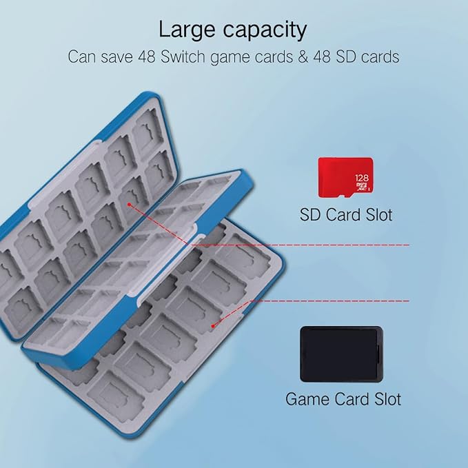 PERFECTSIGHT 48 Switch Game Card Case for Nintendo Switch 2/ OLED/ Lite, Switch Game Holder Cartridge Case with 48 Game & Micro SD Cards Storage, Skyward Sword - Image 2