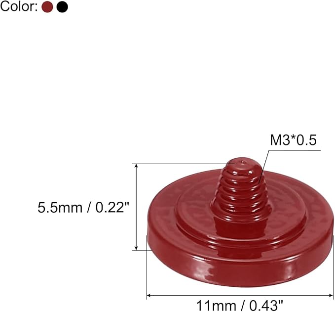 PATIKIL Camera Shutter Button, 2 Pack Soft Shutter Release Button Pure Copper Camera Button Concave, for Nikon for Fujifilm for Leica Dark Red/Black - Image 2