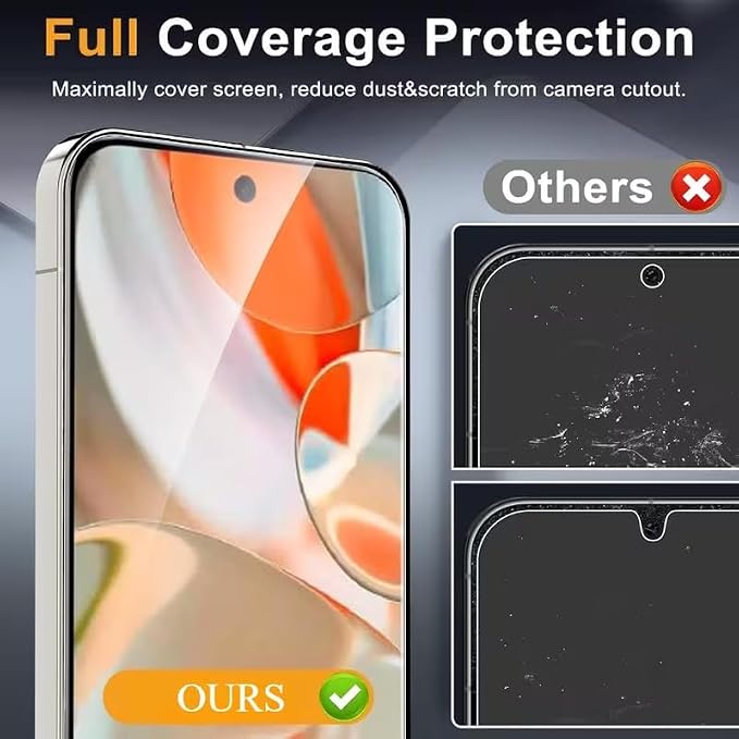 XDesign 3+3 Pack for Google Pixel 10 Pro Screen Protector 6.3 inch, 3 Pack Tempered Glass Screen Protector&3 Pack Camera Lens Protector - Image 3