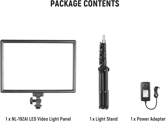 NEEWER 13" LED Video Light Panel, Studio Lighting Kit with Tripod Stand, 20W Bi Color Dimmable Photo Key Light for Streaming Photography Podcast Recording, CRI97+ 2400Lx/0.5m, 29.6Wh Battery, NL-192AI | 20W Bi Color Dimmable, Photo Photography Podcast ... - Image 8