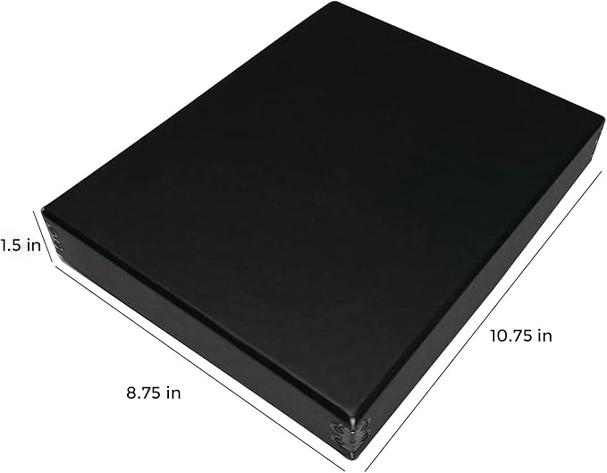Lineco Museum Archival Storage Box, Drop Front, 8.75x10.75x1.5 in, Black | Acid-Free with Metal Edge, Preserves Picture Longevity, Organize Photos, Newspapers, Prints, Documents, Crafts, DIY - Image 2
