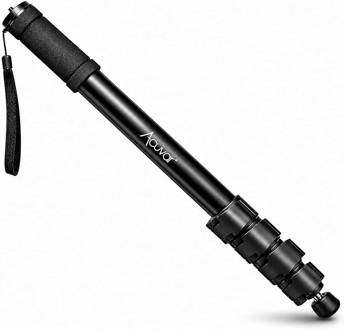 Acuvar 62 Inch Photography Monopod with Safety Strap – Lightweight Aluminum Camera Monopod for Travel & Outdoor Shooting by Acuvar