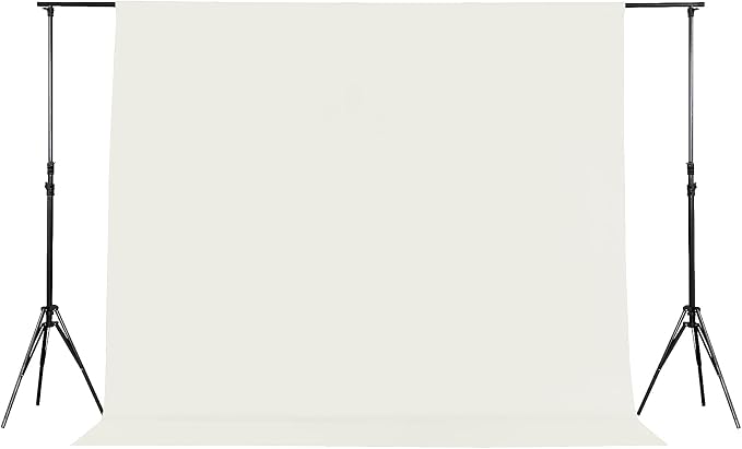 Joccun 10X10FT Ivory Backdrop Background for Photography,Polyester Backdrop Curtain Background Screen for Photography,Photoshoot,Video Recording,Studio(10X10ft,Ivory) by Joccun