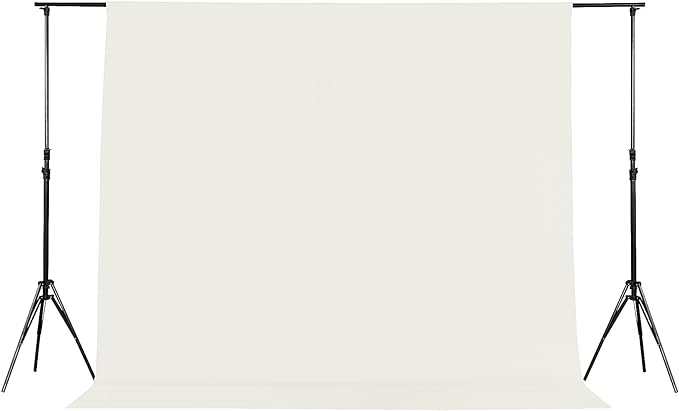 Joccun 5X7FT Ivory Backdrop Background for Photography,Polyester Backdrop Curtain Background Screen for Photography,Photoshoot,Video Recording,Studio(5X7ft,Ivory) by Joccun