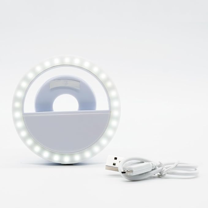 Windy City Novelties Rechargeable LED Selfie Ring Light – Clip-On 3.5” Phone Light for iPhone, Android & Laptops – USB Charging, Adjustable Brightness – Portable Selfie & Video Lighting - Image 3
