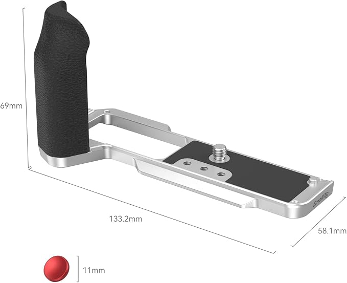 SmallRig X-T5 Handgrip L-Shape Grip for FUJIFILM X-T5 Camera, Built-in Quick Release Plate for Arca, Silicone Side Handle, Shutter Button, Lightweight and Comfort - 4136 | Built-in Quick Release Plate for Arca, 1/4"-20 holes, ergonomic silicone grip - Image 3
