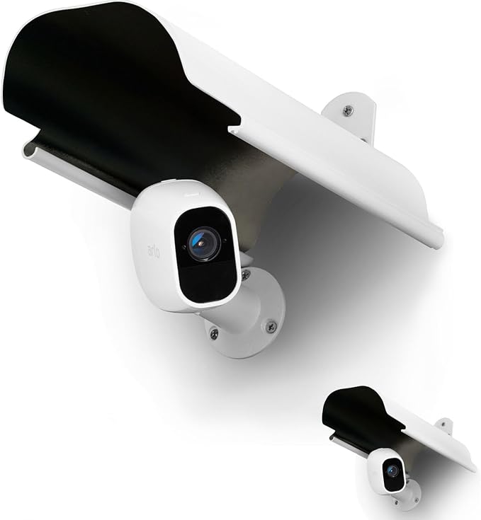 2 Pack Universal Sun Rain Shade Camera Cover Shield,Protective Roof for Outdoor Dome, Bullet Cameras,for Blink,Eufy,Arlo,WyzeCam,Nest,Ring,SimpliSafe,Kasa,Aluminum Alloy Material-White by UOGW