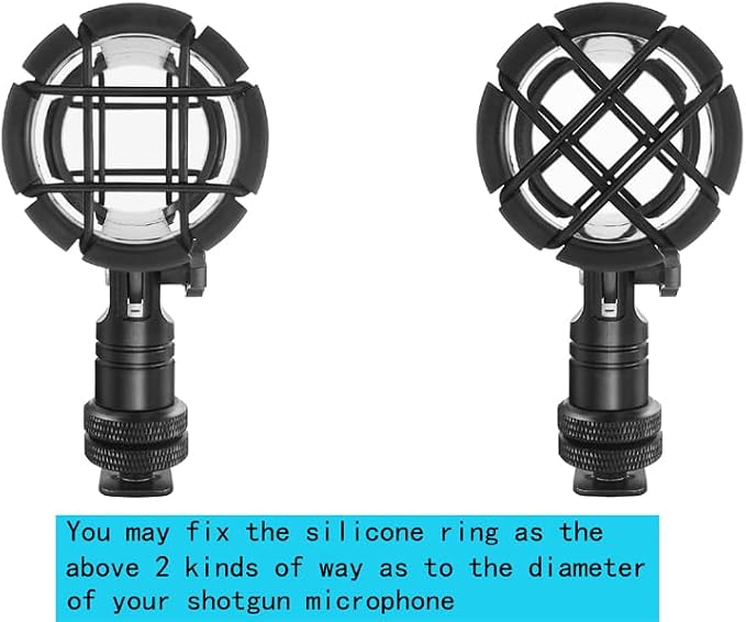 NC4 Microphone Shockmount Universal Holder Clip with Hot Shoe Mount for Shotgun Microphone Rode NTG-2 NTG-1 AKG D230 Sennheiser MKH-416 ME66 Comic - Image 3
