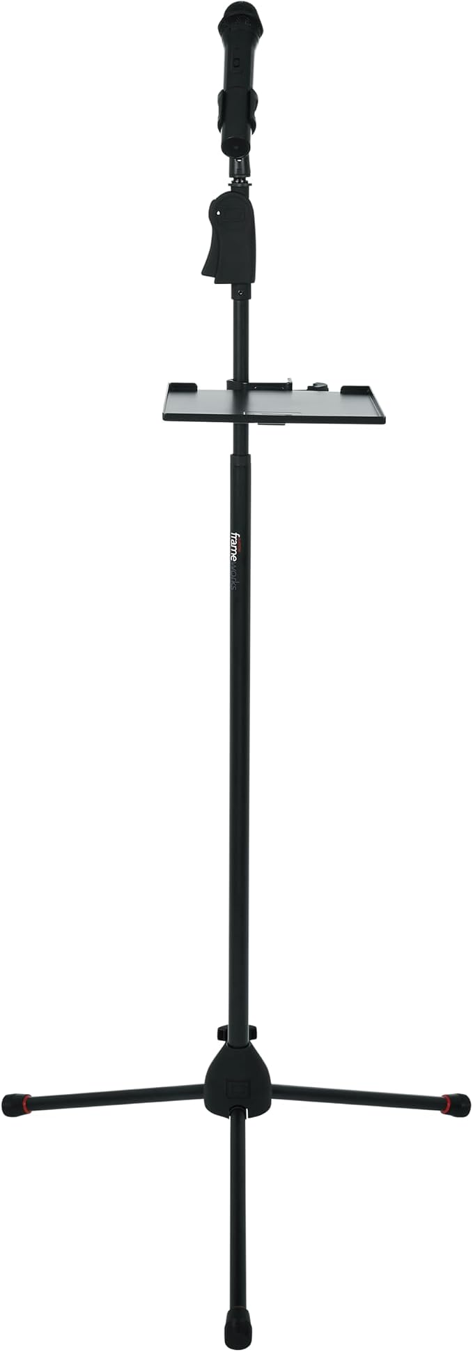 Gator Frameworks Microphone Stand Utility Shelf; 9" x 9" (GFW-SHELF0909) | Steel Tray Secures Accessories with Raised Edges and Clamps to Most Mic Stands 10 lb Weight Capacity - Image 11