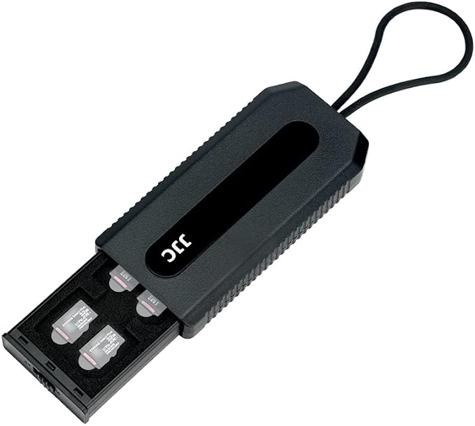 Portable Memory Card Case Holder for 6 SD SDHC SDXC Cards and 12 Micro SD TF Cards, Anti-Shock SD Card Case with Easy Push-Pull Design by JJC