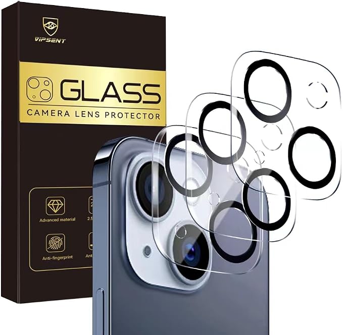 Camera Lens Protector for iPhone 13 6.1" / iPhone 13 Mini 5.4",9H Tempered Glass，Ultra HD, Scratch Resistance Easy to Install，Case Friendly，[Does not Affect Night Shots] 3-Pack by Vipsent