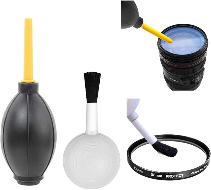 Dust Cleaner Blower and Blower with Brush Kit for Sony, Nikon, Canon, Pentax, Olympus & More Camera & Camcorders by Acuvar