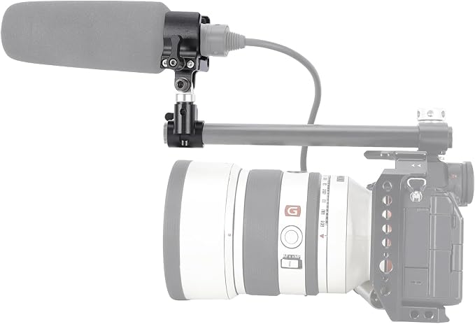 NICEYRIG Shotgun Microphone Holder Universal for Microphone/LED Torch - 628 | 18.5mm - 35mm Adjustable Aluminum Clamp for 15mm Rod Mount Shocks and Noises Absorption - Image 8