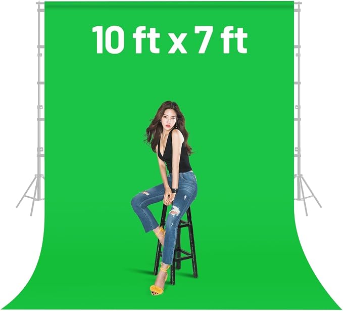 Green Screen Backdrop Background,10 X 7 FT Large Photography Backdrop Photo Background Screen for Streaming Zoom Photo Muslin Green Curtain Video Recording Greenscreen Picture Photoshoot - Image 8