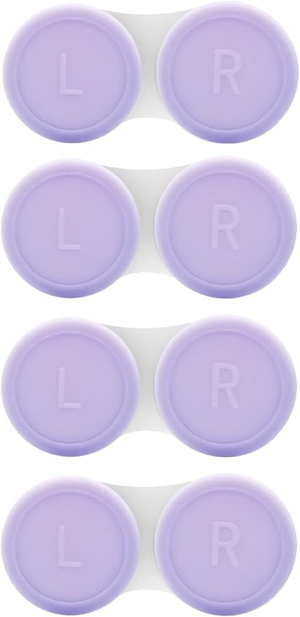 Vastsoon 4 Pack Contact Lens Case, Contact Solution Soaking Case Replacement Kit for Travel, Daily Use (Purple) by Vastsoon