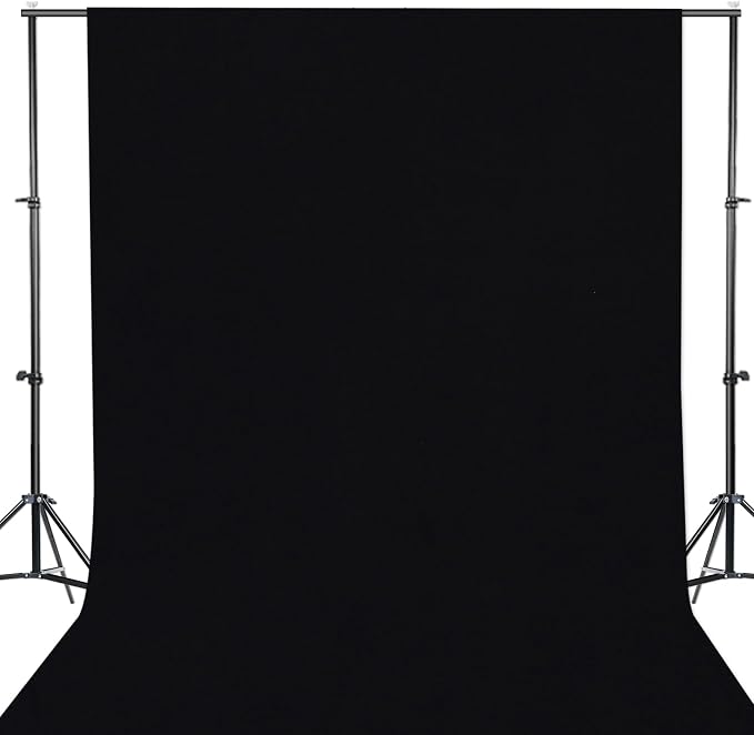 GFCC Black Photo Backdrop Background for Photoshoot Photography, 7x10FT | Versatile Screen for Studio, Video Recording, Portrait, Halloween, Non-Reflective, Polyester, Easy Hang, High Density by GFCC