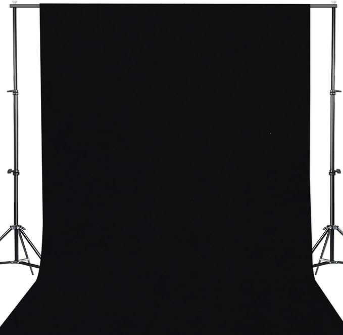 GFCC Black Photo Backdrop Background for Photoshoot Photography, 5x7FT | Versatile Screen for Studio, Video Recording, Portrait, Halloween, Non-Reflective, Polyester, Easy Hang, High Density by GFCC