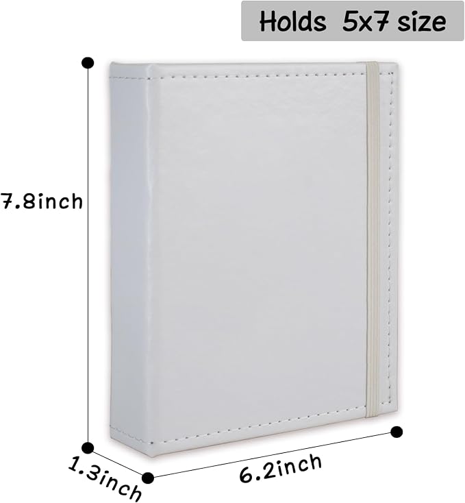 Small Photo Album 5x7 52 Pockets Leather Cover Picture Book Holds 5x7 Photos for Wedding, Baby, Family, Graduation - Image 4
