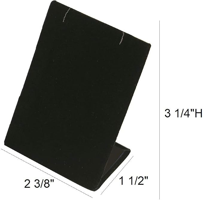 Black Velvet Leaning Earring Stands, 3.5 Inches Tall, 6 Pieces | Jewelry Displays, Black Velour - Image 2