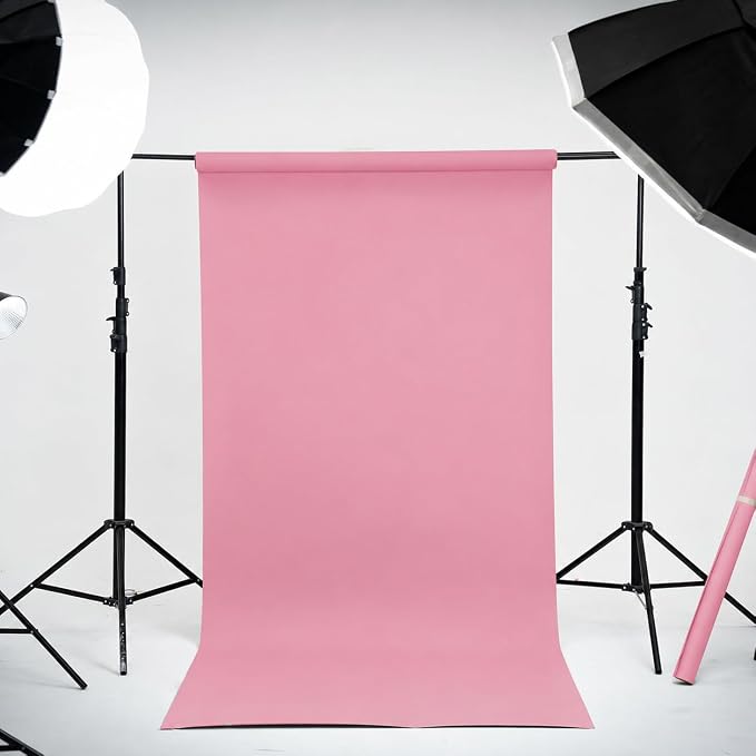 Kate Seamless Paper Backdrop for Photography Pink Backdrop Paper (86''x32.8' Baby Pink) - Image 2
