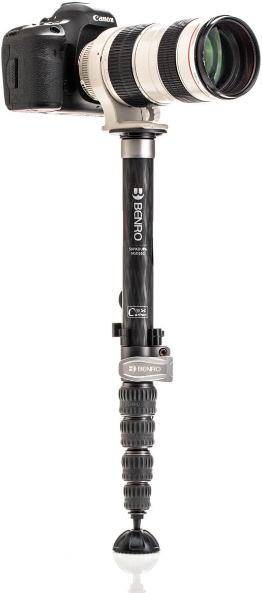 Benro MSD36C SupaDupa Monopod, 64.9" max Height, Carbon Fiber, Spiked Foot, CNC machined Aluminum flip Lock (MSD36C) - Image 3