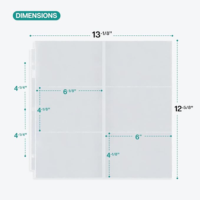 Dunwell 12x12 Scrapbook Page Protectors - 4x6 Photo Sleeves for 3 Ring Binder (10-Pack, Horizontal), Holds 120 Pictures, Photo Album Pages, Scrapbooking Refill Sleeves, Fits Pioneer & WRMK Albums - Image 3