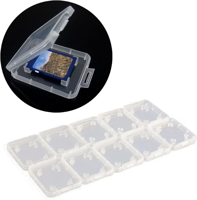10pcs Plastic Memory Card Storage Case Compatible with SD MMC/SDHC PRO Duo White (10 PCS) - Image 2